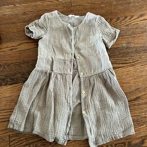 Girls crinkle button front dress